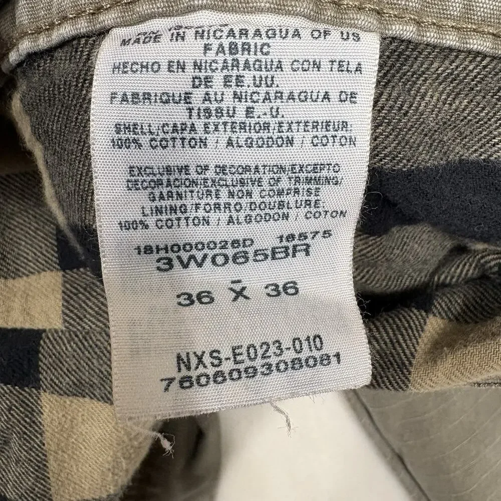 Wrangler Riggs Workwear Flannel Lined Cargo Pants Fits 35x34 Tan Brown Utility